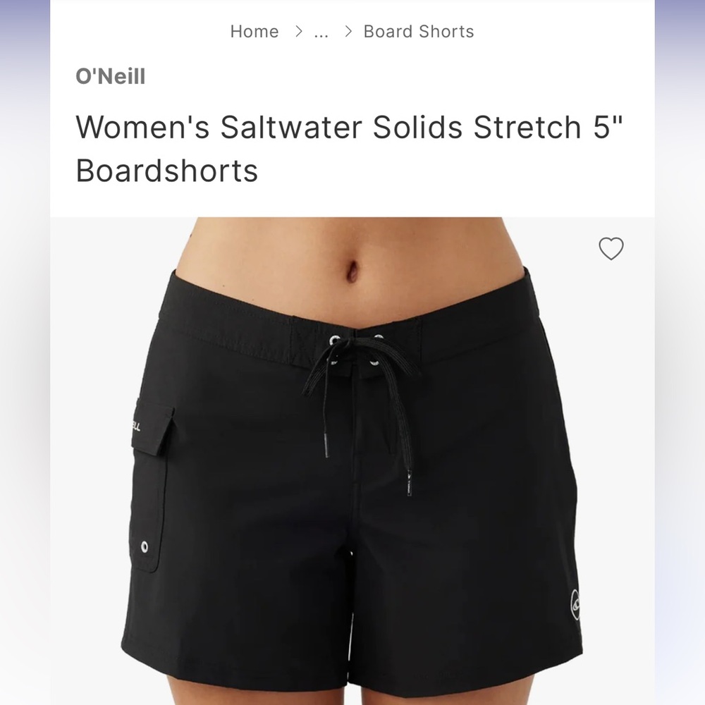 Women's Saltwater Solids Stretch 5" Boardshorts, Size 7
